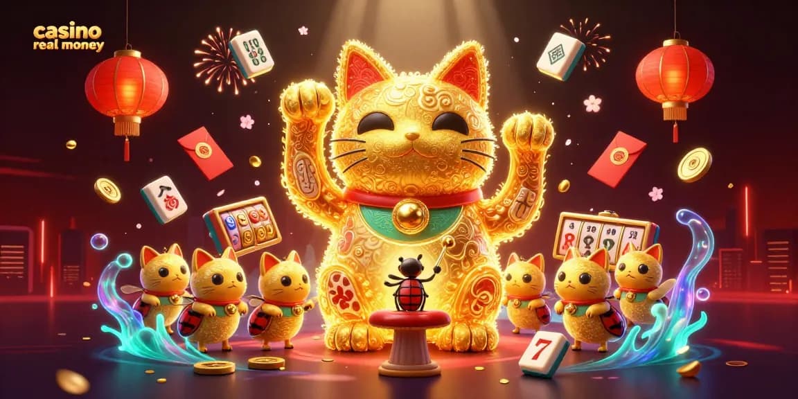 Experience the excitement of casino real money gameplay with lively symbols and vibrant decor.
