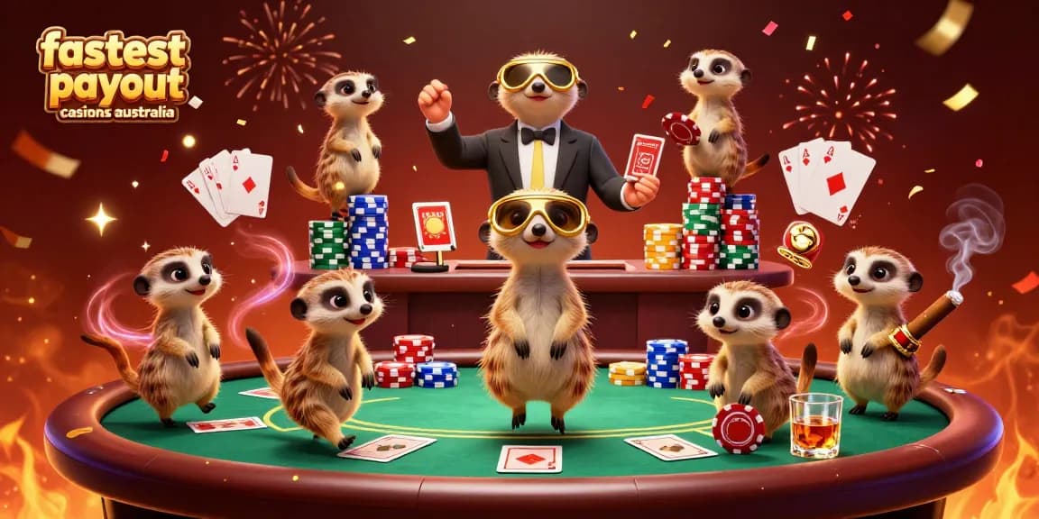 Experience the excitement of the fastest payout casinos Australia with meerkats running an energetic casino operation.