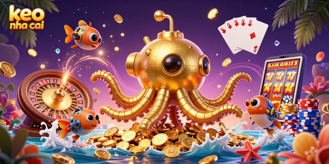 Experience the thrill of keo nha cai with dynamic casino elements and golden treasures.