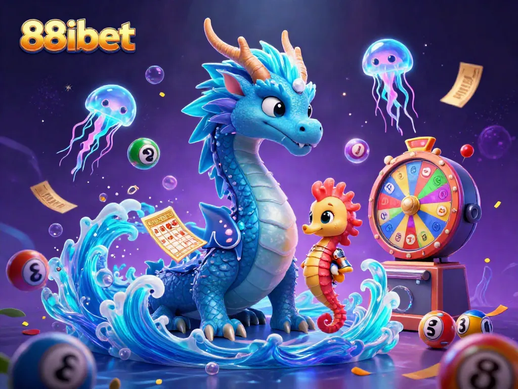 Experience thrilling gameplay with 88ibet's vibrant casino elements featuring a dragon and knight under glowing jellyfish.